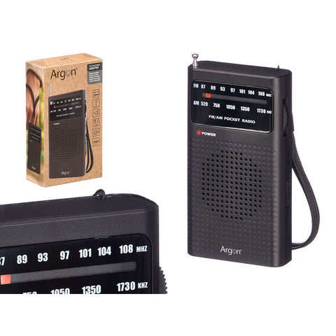 Radio Bolsillo Pilas AM FM Negra