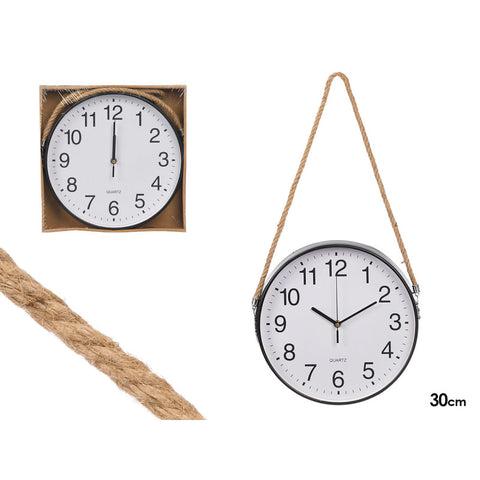 Reloj Pared Cuerda para Colgar Negro 30cm