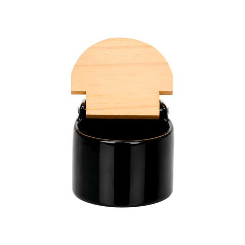 Salero Negro Semi Circular con Tapa 550ml