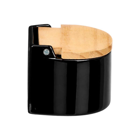 Salero Negro Semi Circular con Tapa 550ml
