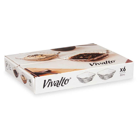 Pack 6 Salseros de Vidrio Cuadrados 80ml