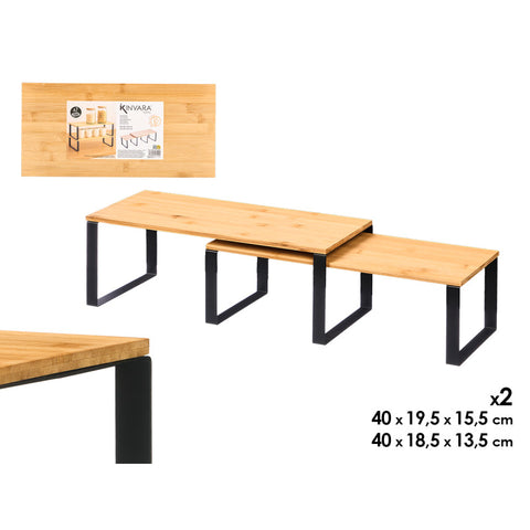 Set 2 Baldas Bambú Patas 40x19cm