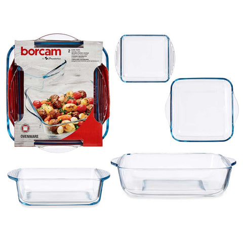 Set 2 Bandejas de Horno Cuadradas Borcam 1040ml + 1950ml