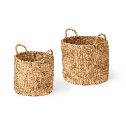 Set 2 Cestos Cilíndricos Asas 28-32cm