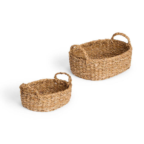 Set 2 Cestos Ovalados Asas 31x21cm