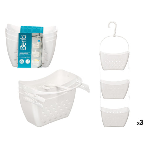 Set 3 Cestas Organizadoras Baño Colgar Blanca