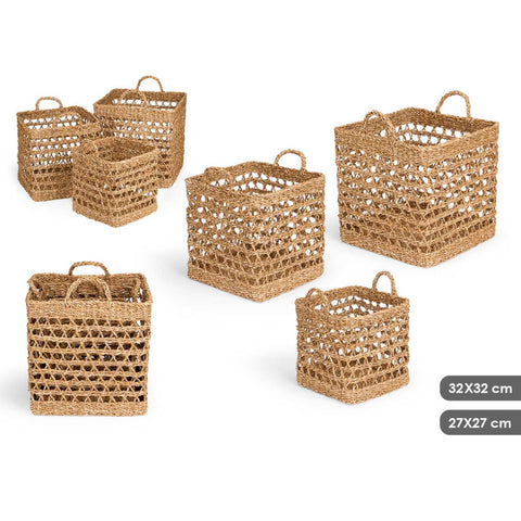 Set 3 Cestos Calados Cuadrados 37x37cm