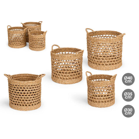 Set 3 Cestos Calados Redondos 37x37cm