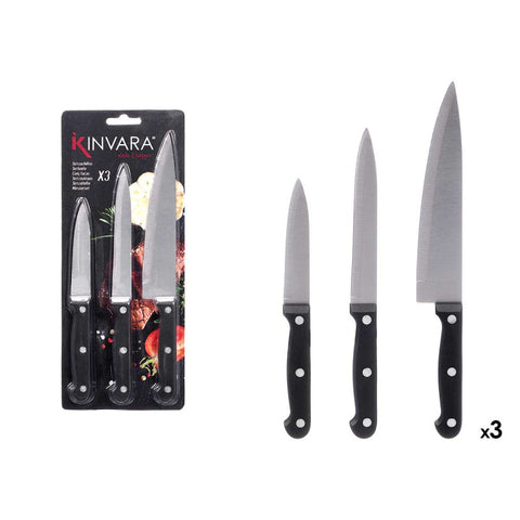 Set 3 Cuchillos Mango Negro
