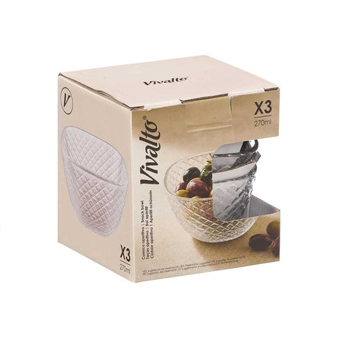 Set 3 Cuencos Aperitivo Rombos 270ml