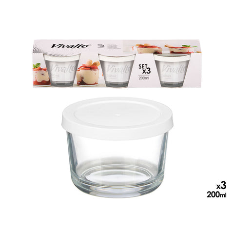 Set 3 Fiambreras Redondas 200ml