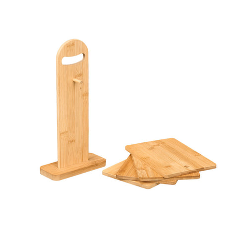 Set 4 Tablas de Cortar Bambú Soporte Asa
