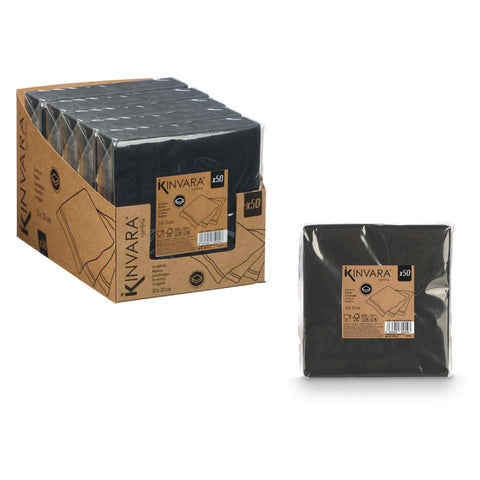 Set 50 Servilletas 33x33cm 17 Gramos Negras