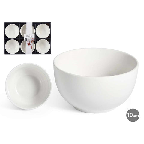 Set 6 Cuencos Porcelana Blanca Aperitivo