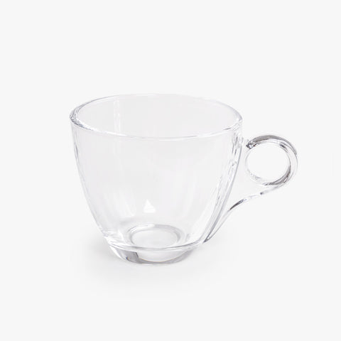 Pack 6 Tazas de Vidrio Café 175ml con Plato