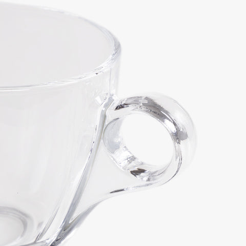 Pack 6 Tazas de Vidrio Café 175ml con Plato