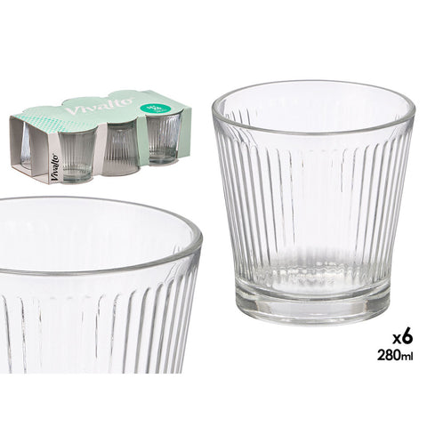 Set 6 Vasos Raya Vertical 280ml