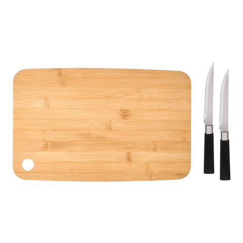 Set Tabla Bambú con 2 Cuchillos