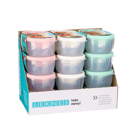 Set 5 Fiambrera surtido 3 colores 200-400-800-1750-2800ml