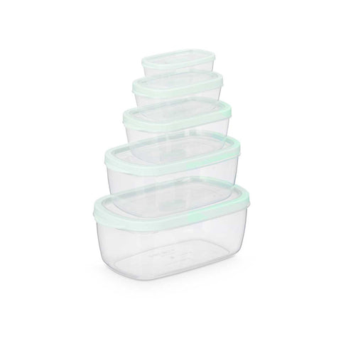 Set 5 Fiambrera surtido 3 colores 200-400-800-1750-2800ml