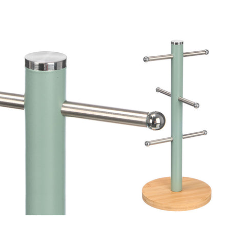 Soporte 6 Tazas Base Bambú Colección Verde