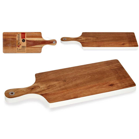 Tabla de Cortar Madera Borde Blanco 45cm
