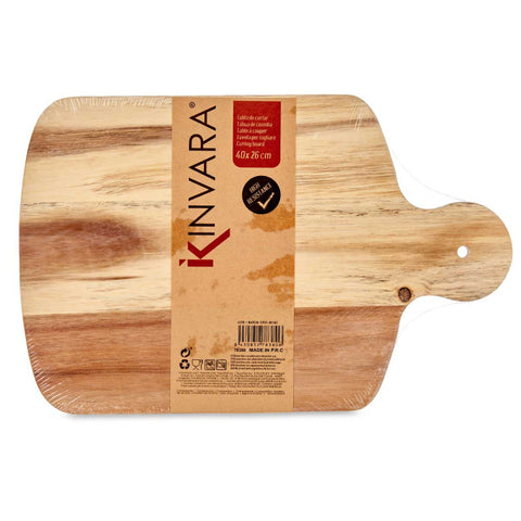 Tabla de Cortar Madera Borde Blanco 40cm