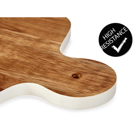 Tabla de Cortar Madera Borde Blanco 40cm