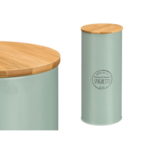 Tarro Alto Tapa Bambú Espagueti Colección Verde