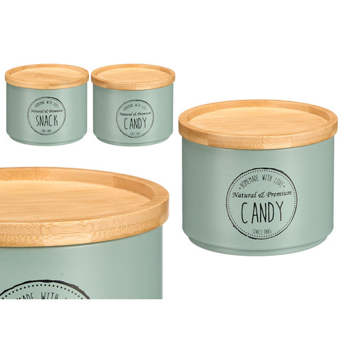 Tarro Apilable Tapa Bambú surtido 2 modelos Colección Verde