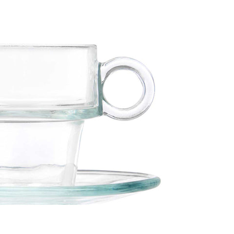 Taza Vidrio Café 90ml con Plato