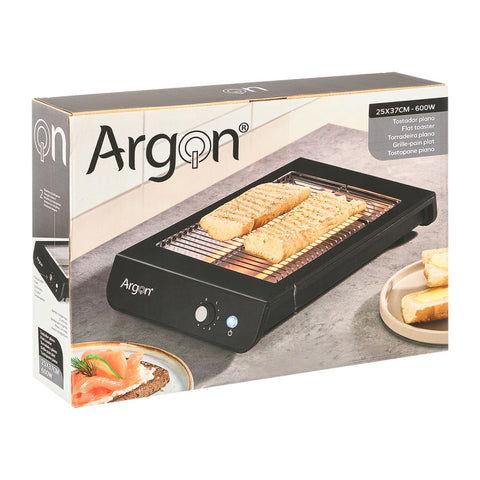 Tostador Plano Negro 600w Rectangular Argón