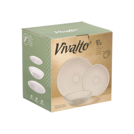 Vajilla 12pcs Rombos Vidrio
