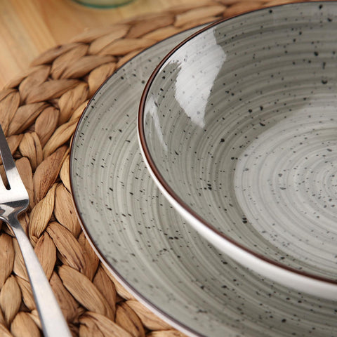 Vajilla 18 Piezas Lua Gris Cerámica Versa