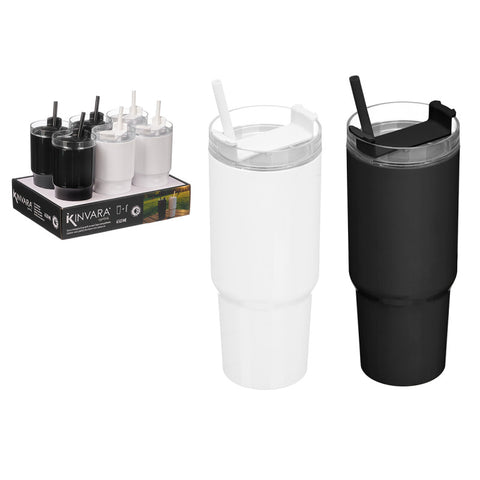 Vaso Pajita 450ml surtido Blanco Negro