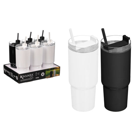 Vaso Pajita 750ml surtido Blanco Negro