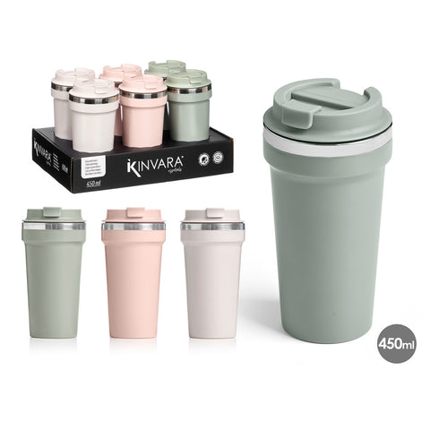 Vaso Termico Tapa 450ml Surtido 3 Colores