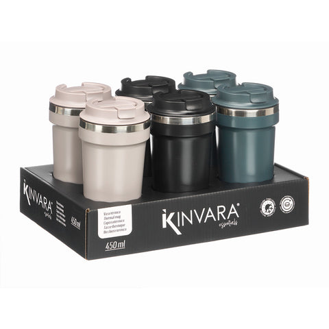 Vaso Térmico Tapa 450ml surtido 3 colores oscuros