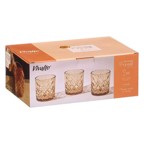 Set 6 Vasos Troquelados 350ml Ámbar
