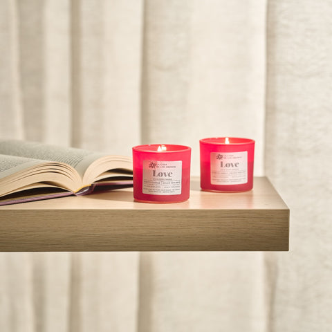 Vela Perfumada Love Frutos Rojos Vaso Vidrio 90g Casa de los Aromas