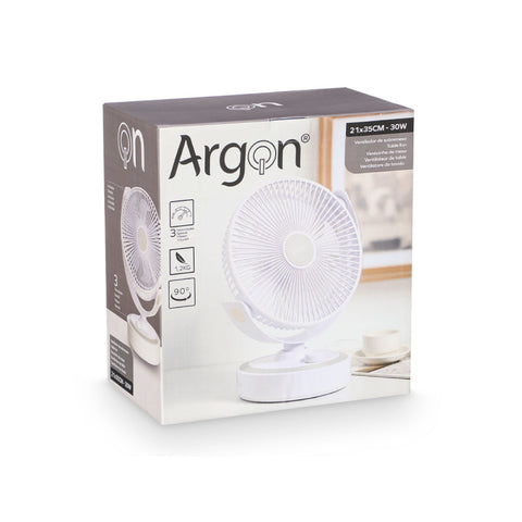 Ventilador de Sobremesa 30W Blanco Argón