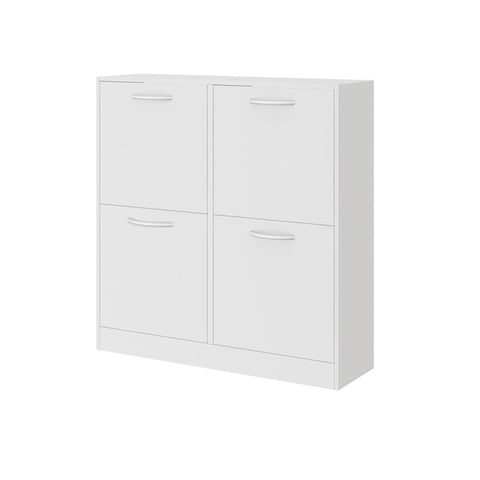 Zapatero de Madera 2 Pisos 4 Puertas Blanco 80×24×82cm