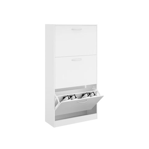 Zapatero de Madera 3 Pisos Blanco 60×24×116cm