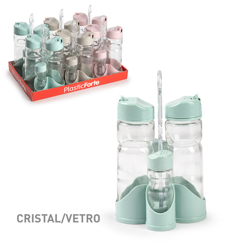 Vinagrera 5 Piezas color surtido de Plástico y Cristal