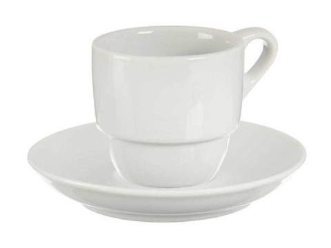 Juego 6 Tazas Desayuno 220 Ml Porcelana Apilable a precio barato Color  Blanco