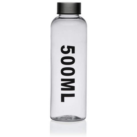 Botella 500ml Poliestireno Transparente tapa Acero