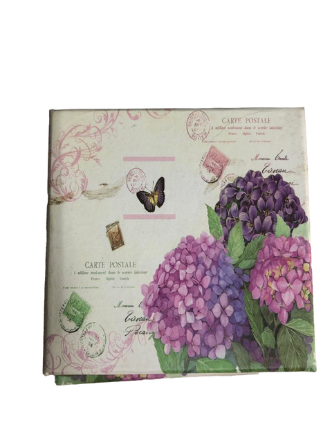 Pack 3 Cajas ''Carte Postale'' con Flores Violetas (13, 15 y 17cm)