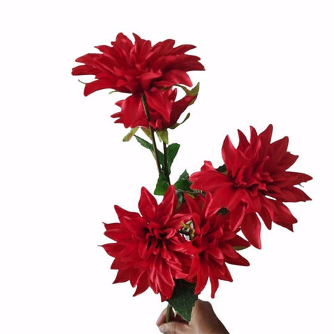 Flor rama Dahlia Rojo 50cm alto