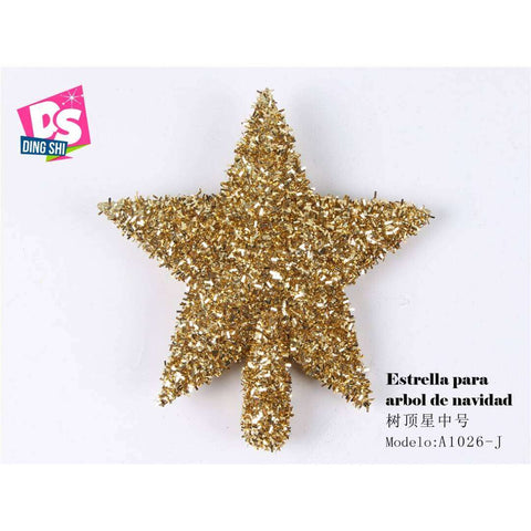 Estrella Final de Árbol Dorada 18cm