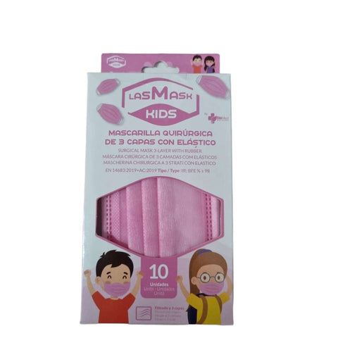 Mascarilla Quirúrgica infantil rosa pack 10 ud